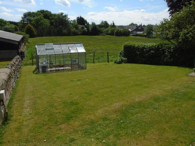 The garden and greenhouse.