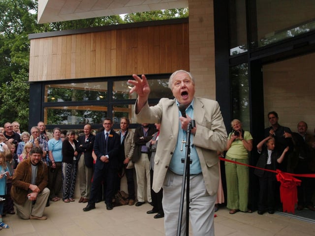 Sir David Attenborough offically opened the new Creswell Craggs Visitor Centre in 2009