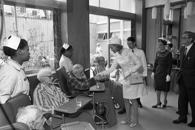 The Duchess of Kent met older patients at Nether Edge Hospital, Sheffield -1969