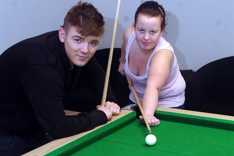 Enjoying a game of pool at the Youth Club in the Wharton Annexe were Jordan Murphy and Claire Kirkpatrick. Remember this from 10 years ago?