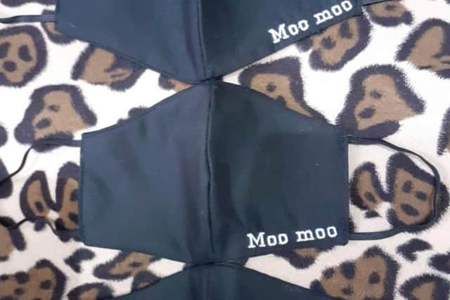 Katie Taylor has made these personalised 'Moo Moo' face masks for Alfie Hague's family to wear at his funeral