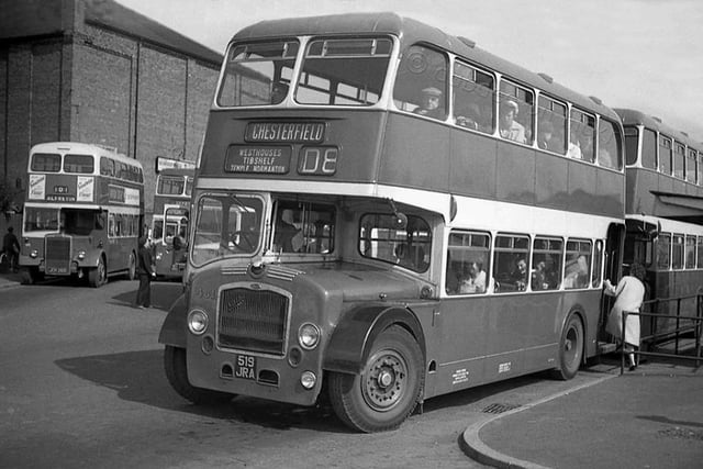A Chesterfield bus sets off on its route