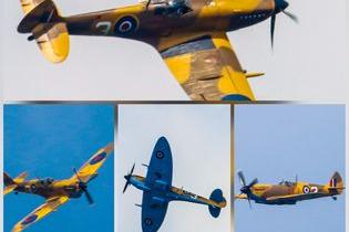 Glyn Redfern send us a collage of pictures taken of the Spitfire's flypast