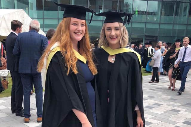 At the Journalism Studies undergraduate graduation at University of Sheffield in July 2019.