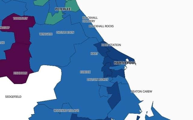 Covid case rates in and around Hartlepool