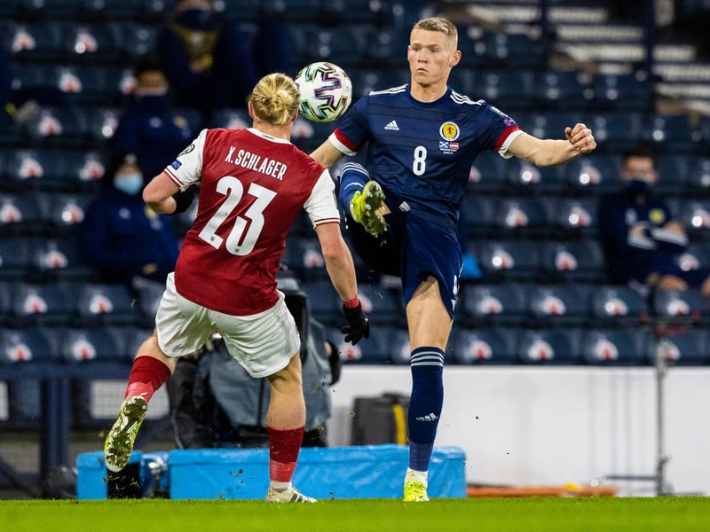 A big presence for Scotland in the middle of the park in the first half but would have liked to see him break forward more. Quieter second half but move into the midfield worked well.
