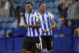 Sheffield Wednesday pair of Fisayo Dele-Bashiru and Jaden Brown all smiles after their wonder goals     Pic Steve Ellis
