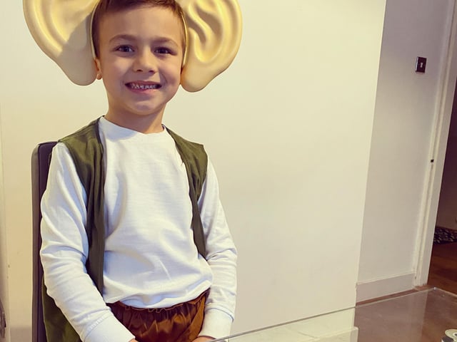 Jenson Byng, Age 5, from Portsmouth dressed as the BFG for World Book Day.
