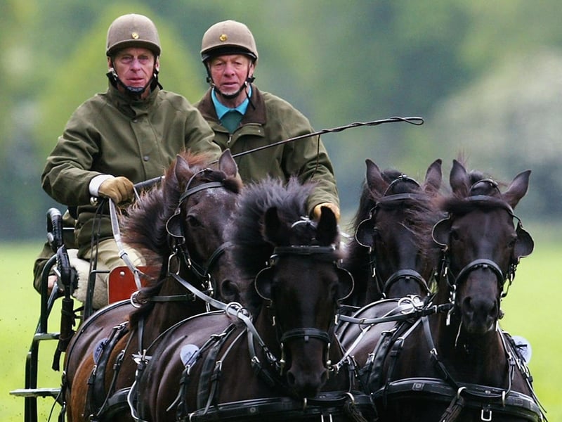 The Duke of Edinburgh competes in the Driving Grand Prix Competition B - The Marathon event during the Royal Windsor Horse Show at Home Park, Windsor Castle 2005