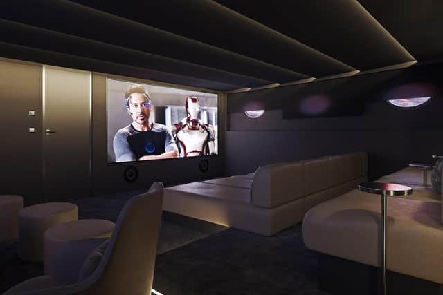 Freedom's cinema room which also has games consoles