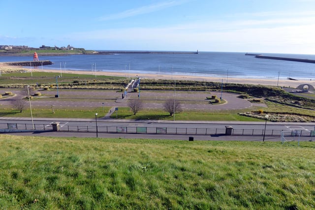 The impressive view from the Lawe Top shows just how quiet the seafront is during the lockdown.