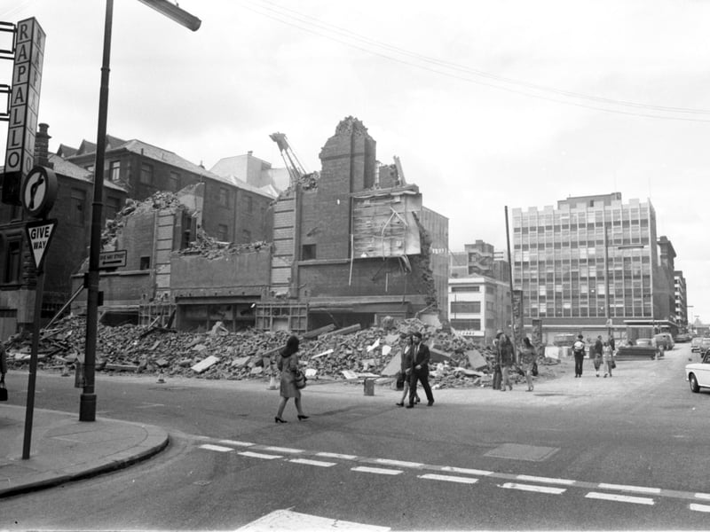 The demolition of the Alhambra theatre in Glasgow in July 1971.