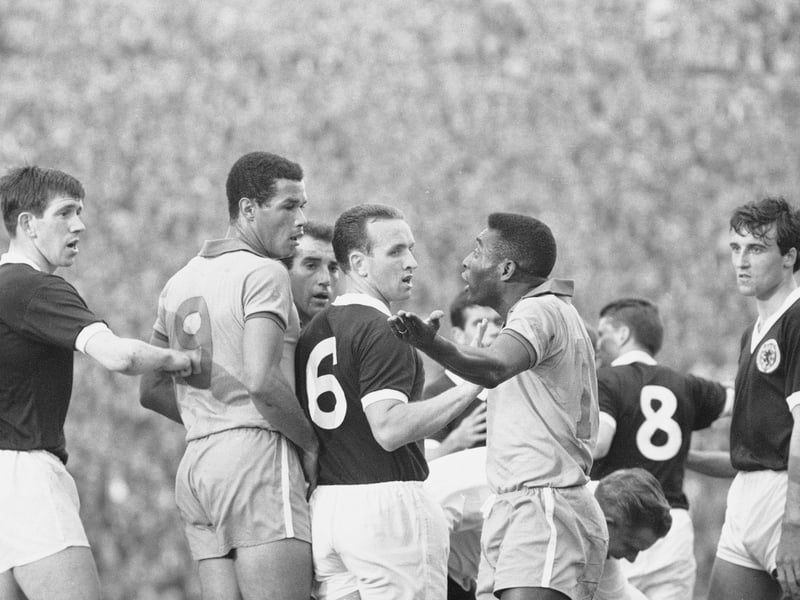 The great Pele didn't shine when he played against Scotland at Hampden Park in 1966 and one of the reasons for that was the doughty defending of Celtic's John Clark