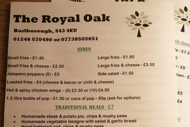 The Royal Oak in Barlborough was recommended by Shannon Holmes.