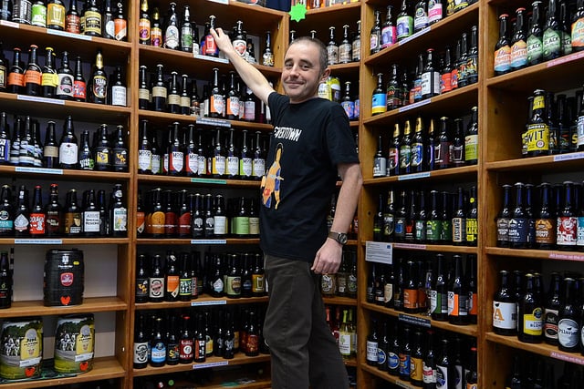 Cheers: Beer Central's Sean Clarke, whose business is located in The Moor Market, Sheffield back in 2013