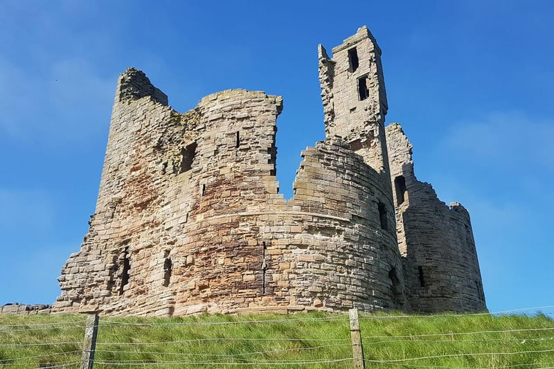 The majestic ruins of Dunstanburgh Castle on the Northumberland coast.