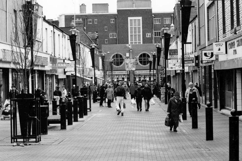 Blandford Street  in March 1994 with Geordie Jeans in the picture. Remember it?