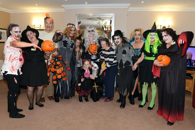 Staff at Park View Residential Care Home, in Sicey Avenue, Shiregreen, dressed for up Halloween to entertain residents.