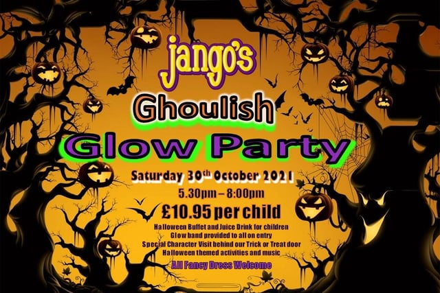 Come and join us this Halloween for Jangos Ghoulish Glow Party! 
Saturday October 30 
We are going to light up the play centre with UV lights and have a Halloween Party to remember! 
Head to www.jangos.co.uk for more info and to book your tickets!