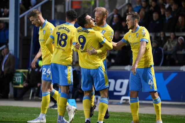 Barry Bannan of Sheffield Wednesday celebrates after scoring the team's first goal. (Photo by Dan Mullan/Getty Images)