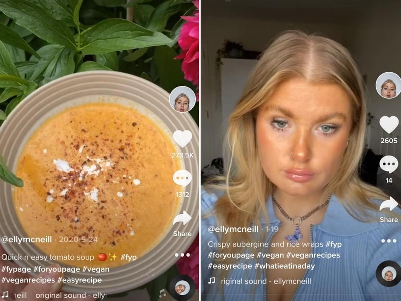 @ellymcneill is a vegan food blogger based in Edinburgh. She shares her plant based creations with her 44.3k followers - and her quick and easy tomato soup recipe has been watched 1.9 million times.