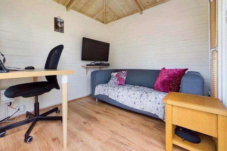 Given we're all working more from home, the summerhouse is a real bonus - providing the option of a home office thanks to its hardwired wifi connection and power.