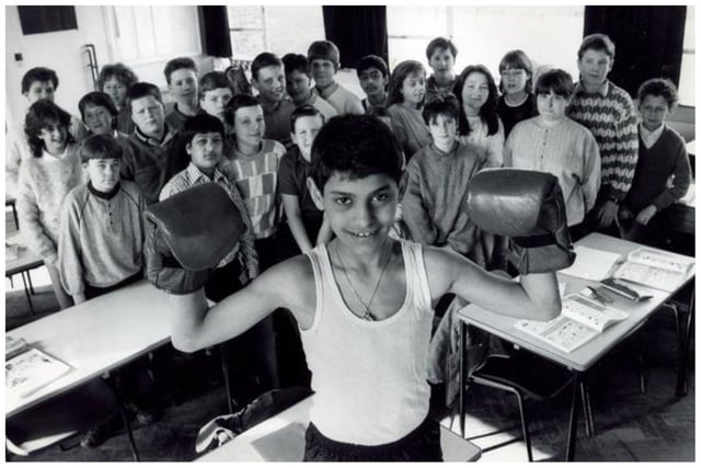 Schoolboy Naz was seven years old when his father first took him and his brother to the Ingle gym in Wincobank because they were getting picked on. He is pictured here in 1987
