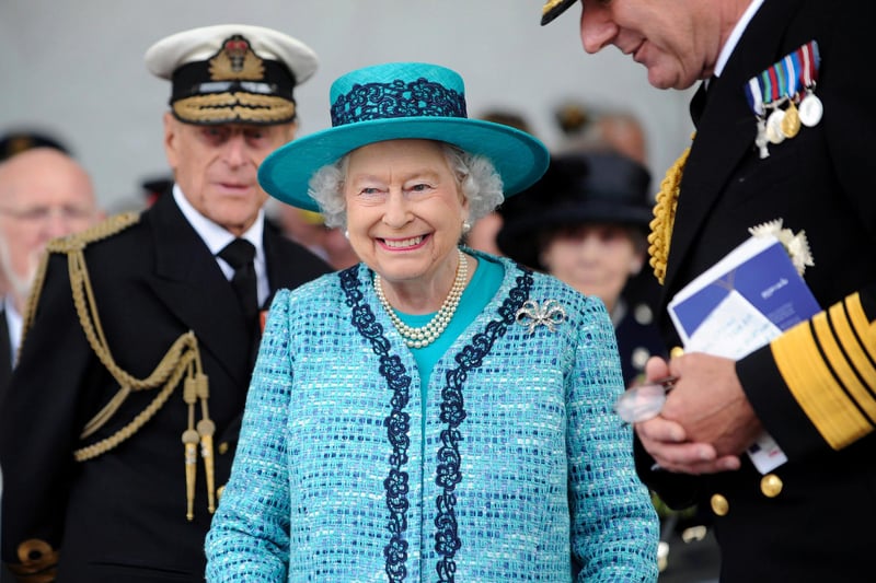 Her Royal Highness Queen Elizabeth II officially named HMS Queen Elizabeth during a ceremony in Rosyth in 2014. She is not however named after the current UK monarch, instead getting her name from Elizabeth I. Picture: CPOA(Phot) Thomas Tam McDonald