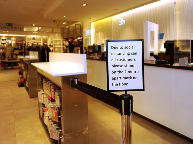Customers have to follow social distancing guidelines.