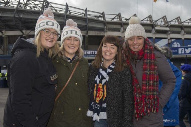 Scotland took full advantage, with fans cheering their team on from inside the mostly sunny Murrayfield, cheered on by Stacey, Sarah, Aileen and Jen