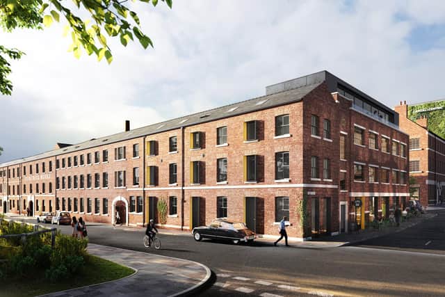 Plans for Cutler's Village at the old Eye Witness and Ceylon works in Sheffield city centre, which would include 97 loft apartments and town houses (pic: Capital&Centric)