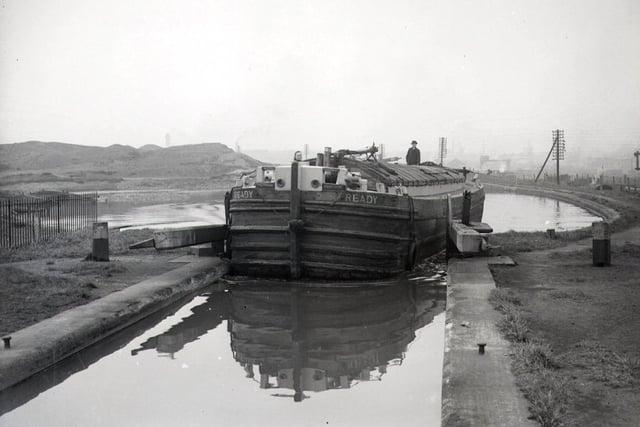 Travelling from Sheffield to Rotherham by barge in 1952