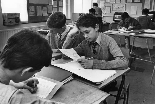 Back to March 1987 where these St Wilfrid's School students were pictured in a lesson. Recognise anyone?