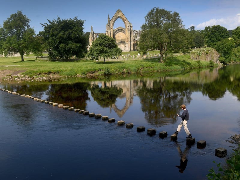 Located on the banks of the River Wharfe, these 12th-century priory ruins are surrounded by 30,000 acres of woodland. Don't miss the famous 60 stepping stones—a rite of passage for any Dales visitor