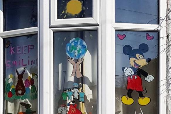 Get creative and paint in your windows. People have been brightening up their streets with colourful murals to the NHS. By @hayleighlouise_makeupartist