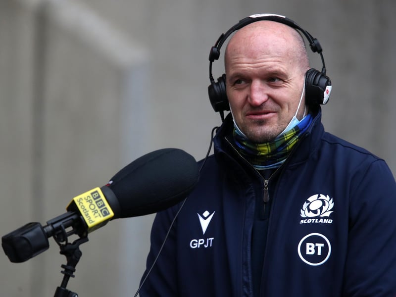 Scotland head coach Gregor Townsend during a pre-match interview prior to the Guinness Six Nations match.