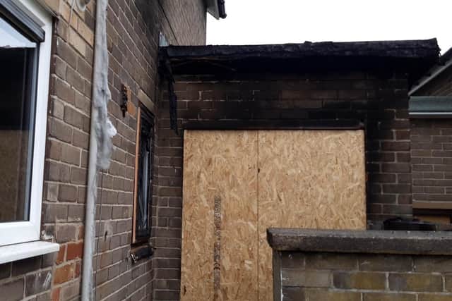 A headteacher says a fire near his Sheffield school showed how dangerous nearby car parking is, after firecrews struggled to access a blaze. Picture shows damage to the house on Naylor Road, Oughtibridge
