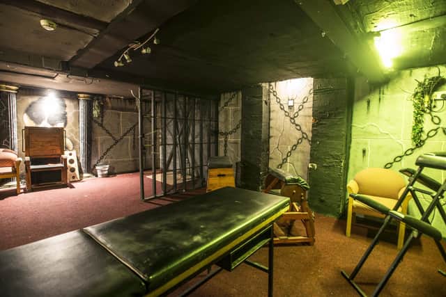 The dungeon area in the basement of La Chambre