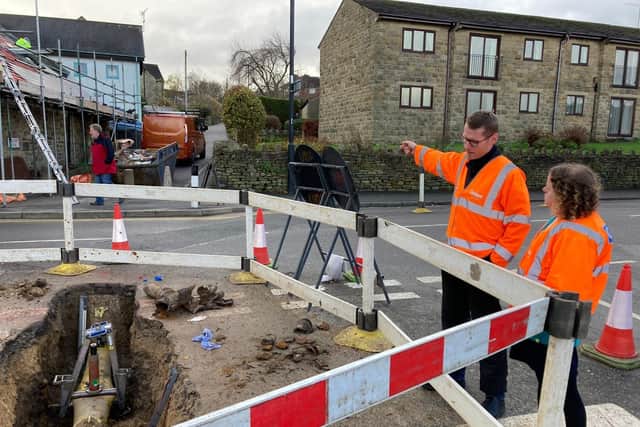 Olive Blake MP with a Cadent worker in Stannington. Sheffield City Council has declared an emergency incident over the 'unprecedented' gas flood.