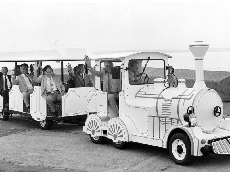 Hugely popular in the 1980s, a landtrain running along section of our new-look promenade which really help to connect Southsea better for those with little legs. They are popular seaside staple up and down the country and would be perfect between Clarence Pier and Canoe Lake.
Portsmouth also used to have a little miniature railway running along the back of what is now the Blue Reef Aquarium. What fun it would be to see something similar today!
Pictured: The landtrain at Southsea seafront in August 1989.
PP1530