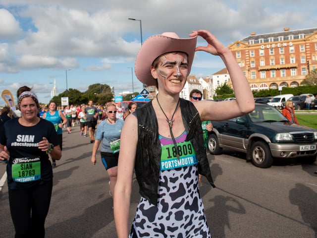 Action from the Great South Run. (201019-257)