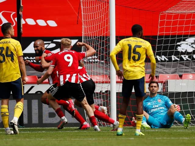 David McGoldrick was on target in the quarter-final of the FA Cup last season but Sheffield United went out to Arsenal. (Photo by Andrew Boyers/Pool via Getty Images)