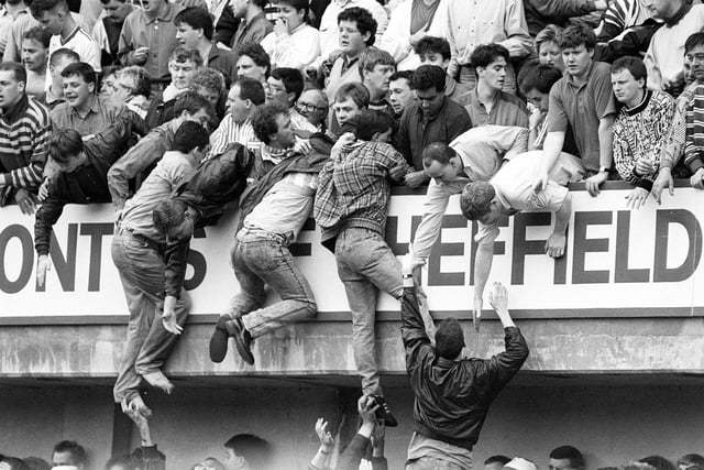 On April 15, 1989, nearly 100 football fans died in a major stadium disaster at Hillborough, in a crush inside the stadium after police had opened a gate.