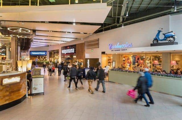 Violence flared at the Oasis dining quarter in Meadowhall last night