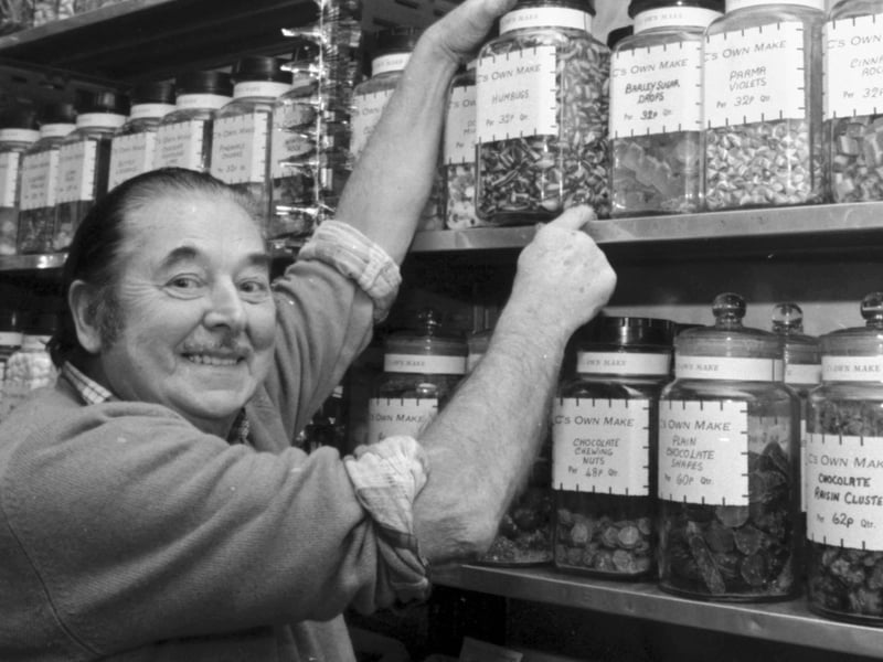 This family-run shop sold their own handmade sweets in Edinburgh for over 70 years - with one store on St Mary’s Street and another at the top end of Easter Road. Casey’s outlet on Easter Road was popular with Hibs fans who turned up in their droves to purchase the green and white coloured “Easter Road rock” with their club’s name running through it. Pictured here is Jimmy Casey, the shop's founder, with jars of sugary goodies lining the store's shelves