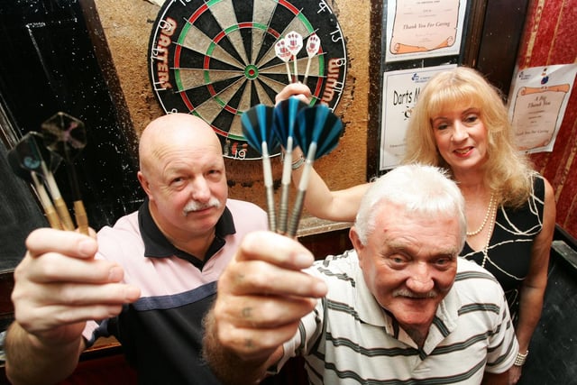 Bullseye if you remember this charity darts marathon in aid of St Clare's Hospice in 2006.