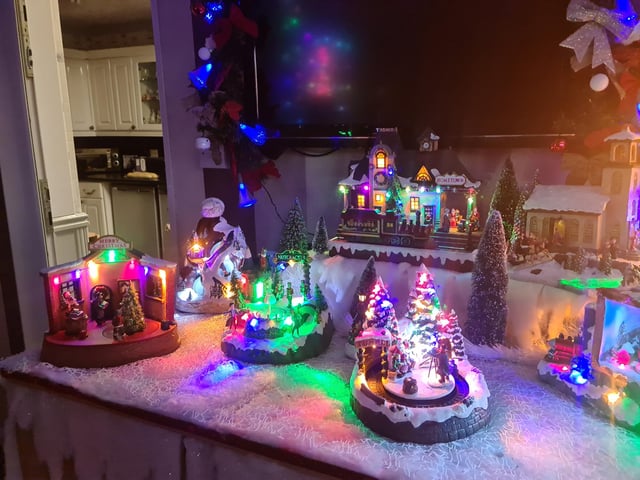 Lisa Purtill's dad put up his Christmas lights in Peterborough Road, Cosham, early after being unable to put them up in 2019 because he was in hospital being treated after a cancer diagnosis.