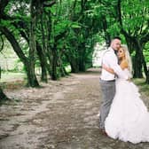 Karolina said both she and her husband were ‘struggling so badly’ since their son’s death and that she could not bear to be alone. Pictured: Karolina and James on their wedding day. Picture by Karolina Curry and James Curry .