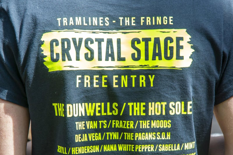 A T-shirt promoting the Crystal stage at the Tramlines Fringe