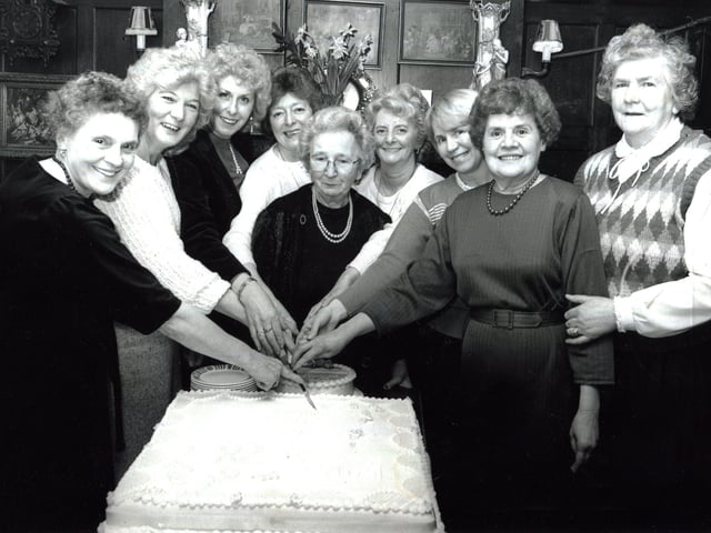 Vera Jenkins (centre) landlady of the Nursery Tavern, Ecclesall Road, Sheffield, celebrates her 82nd birthday in 1986